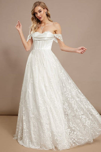 Robe de Soirée Rêve Floral Satiné - gallery 1