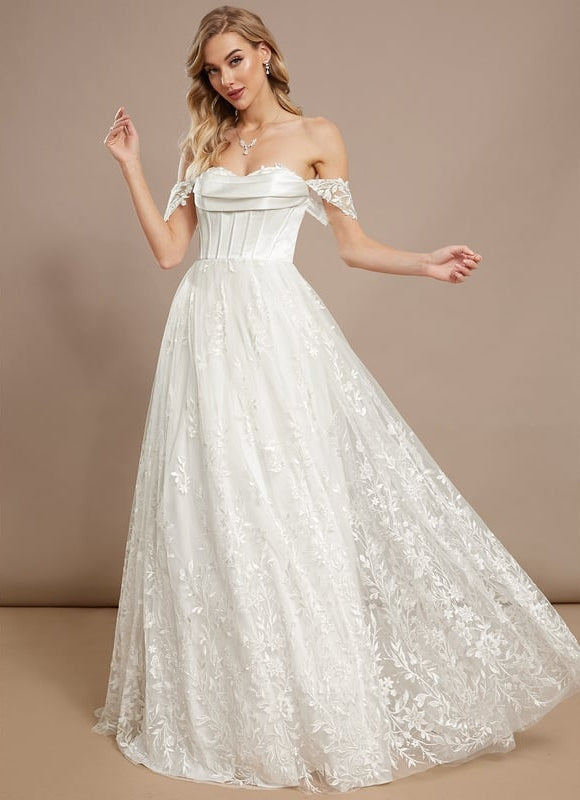 Robe de Soirée Rêve Floral Satiné - gallery 1