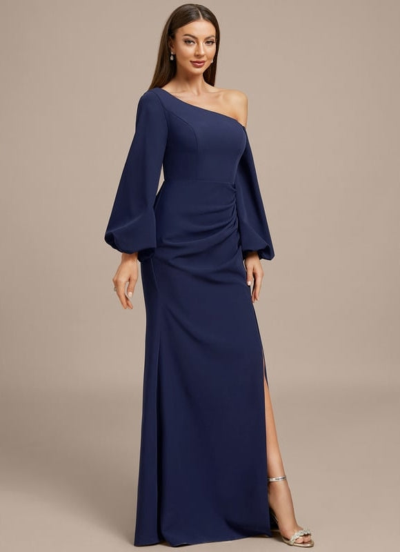 Robe de Soirée Navy Élégance Drapée - gallery 4