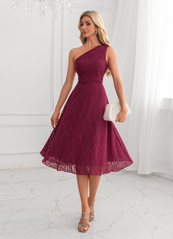 Robe de Soirée Trapèze Bordeaux - gallery 5