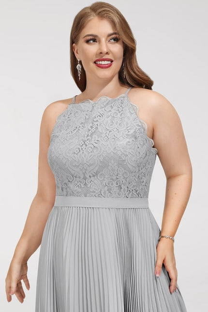 Robe de Soirée Grise Plissée - gallery 9