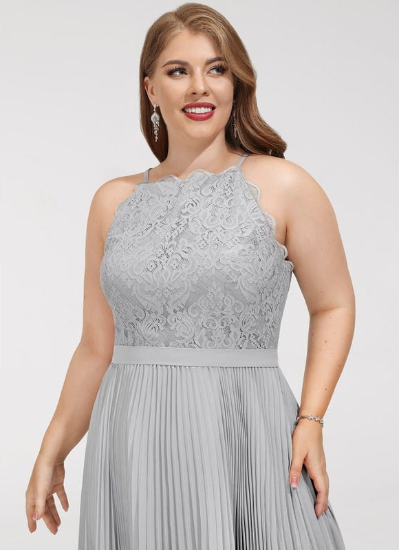 Robe de Soirée Grise Plissée - gallery 9