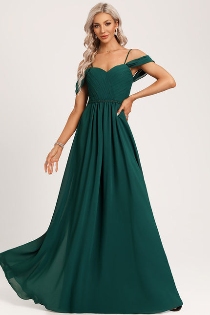 Robe de Soirée Émeraude Volante