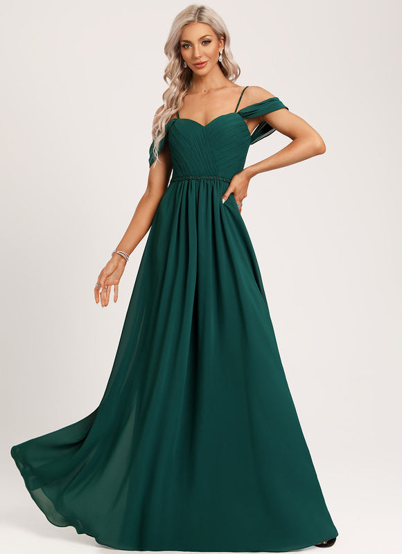 Robe de Soirée Émeraude Volante