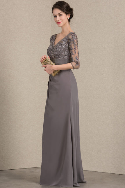 Robe de Soirée Élégance Grise Flottante - gallery 1