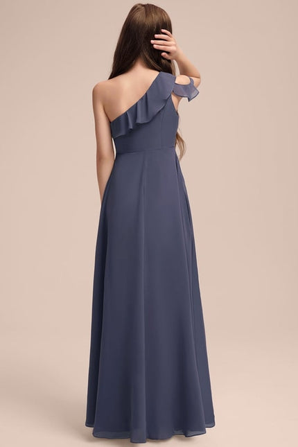 Robe de Soirée Chiffon Une-Épaule - gallery 4