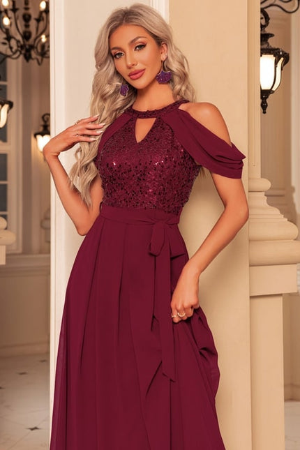 Robe de Soirée Bordeaux Éclat - gallery 1