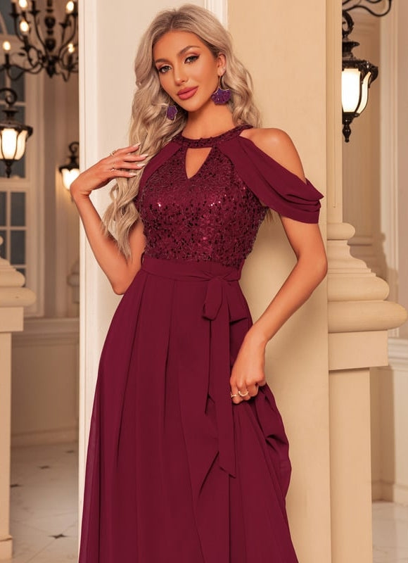 Robe de Soirée Bordeaux Éclat - gallery 1
