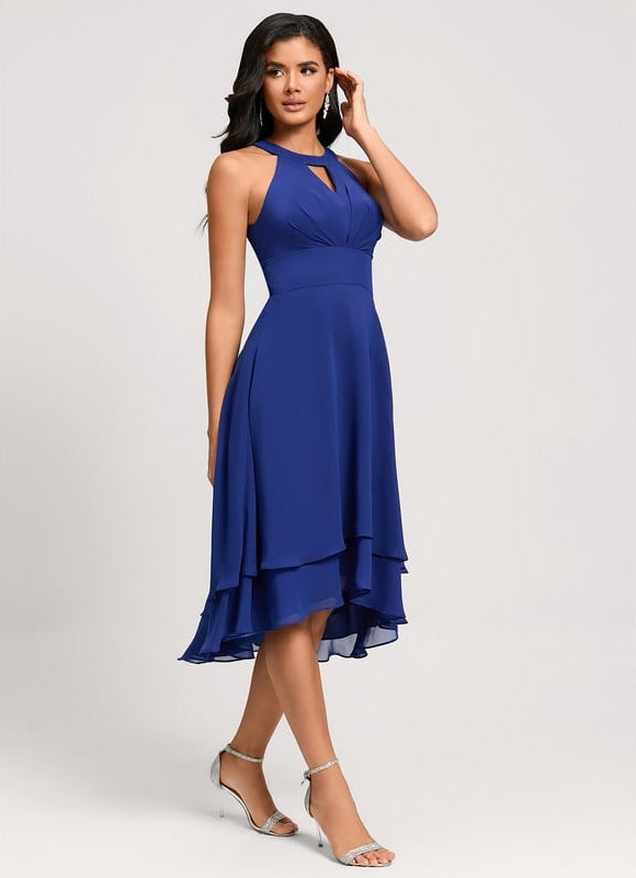 Robe de Soirée Bleu Ondulant Chic - gallery 3