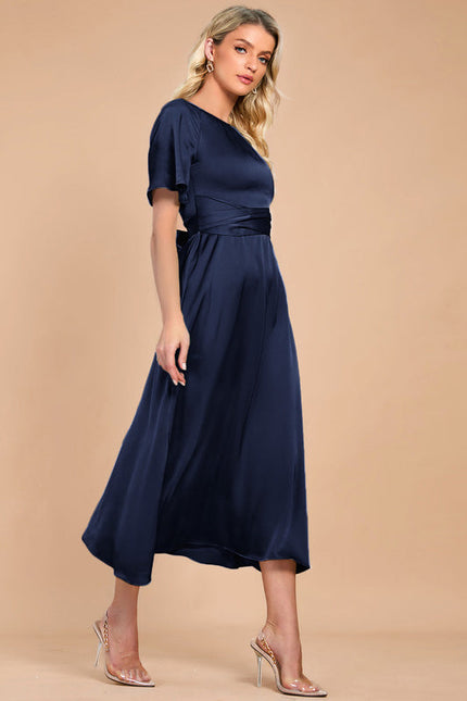 Robe de Soirée Satinée Sage - gallery 7