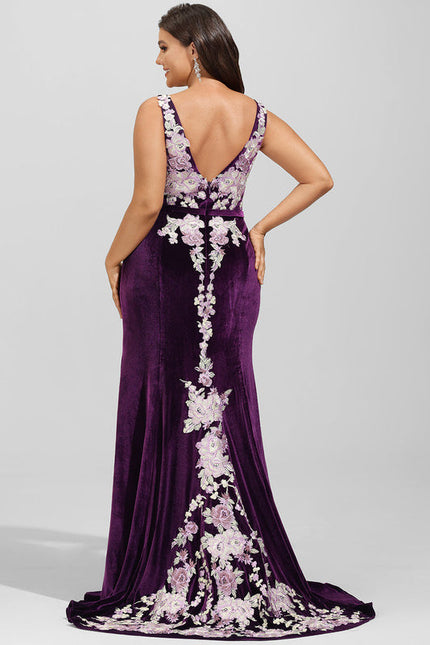 Robe de Soirée Velours Violet Éclat - gallery 8