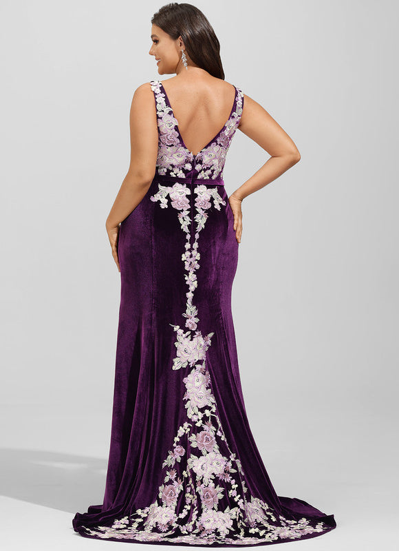 Robe de Soirée Velours Violet Éclat - gallery 8