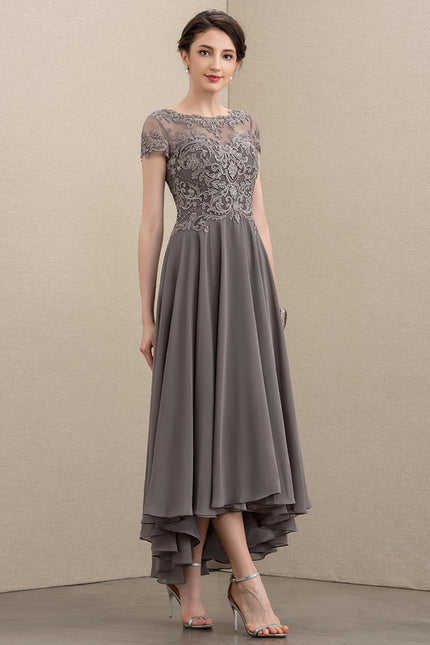 Robe de Soirée Élégance Grise Satinée - gallery 2
