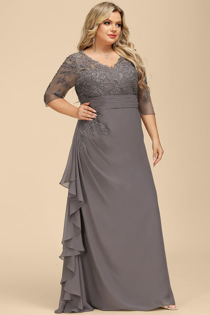 Robe de Soirée Élégance Grise Flottante - gallery 8