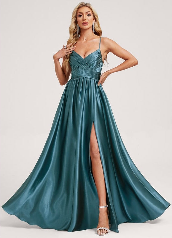 Robe de Soirée Dorée Fluide