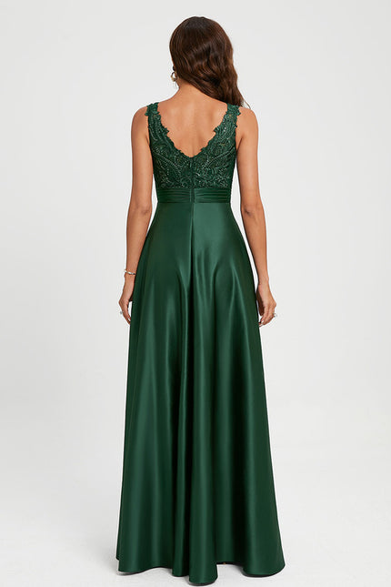 Robe de Soirée Élégance Satinée Émeraude - gallery 3
