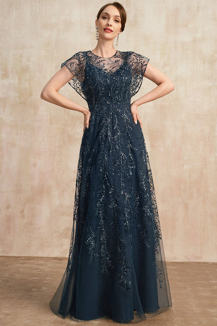 Robe de Soirée Marine Étoilée