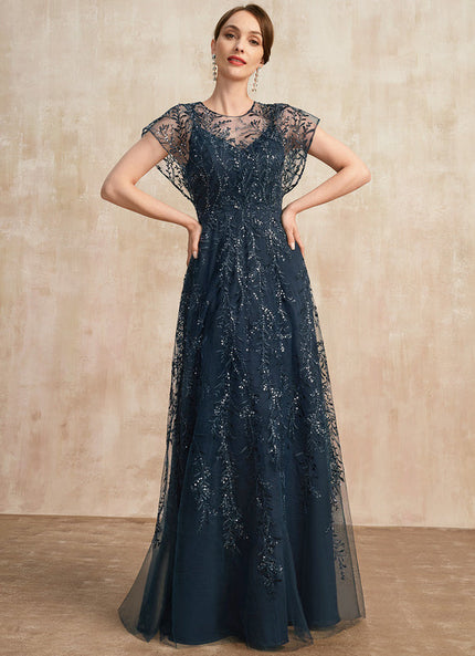 Robe de Soirée Marine Étoilée