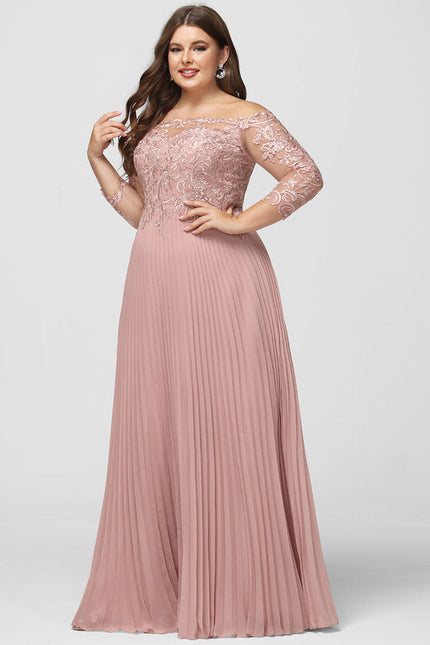 Robe de Soirée Satinée Rosée - gallery 8
