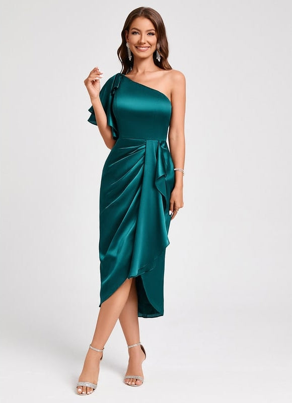 Robe de Soirée Satinée Ondulante - gallery 3