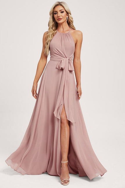 Robe de Soirée Rose Poudré Élégance - gallery 2