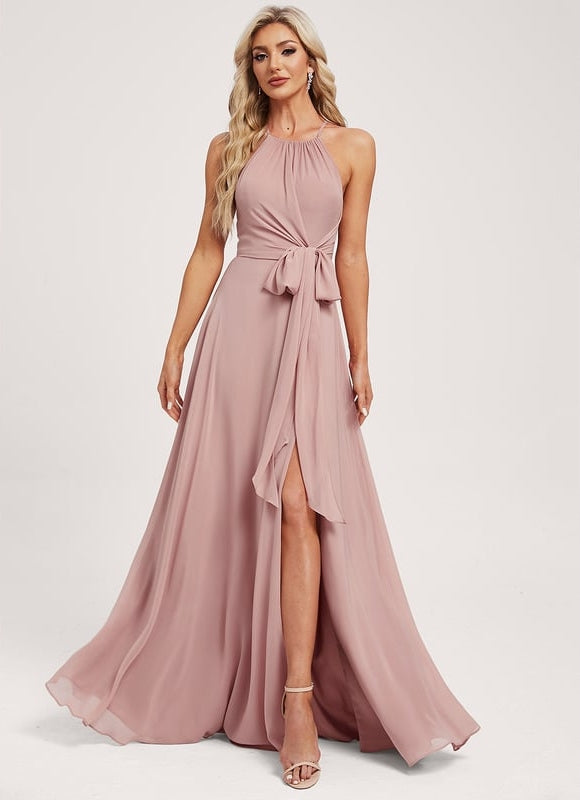 Robe de Soirée Rose Poudré Élégance - gallery 2