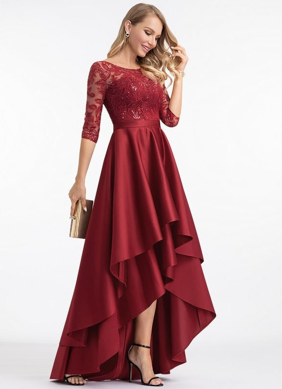Robe de Soirée Rouge Élyséen