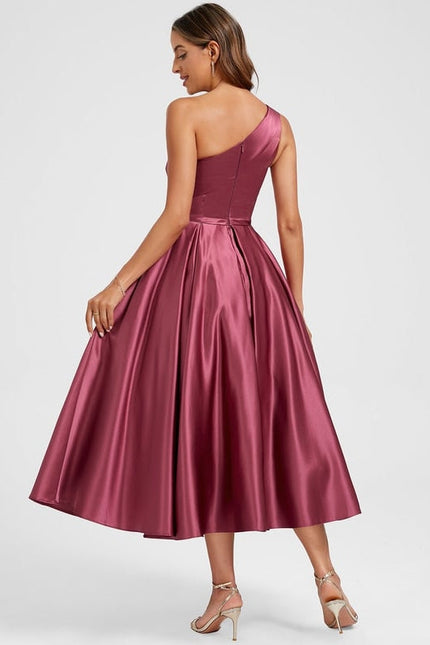 Robe de Soirée Satinée Cerise - gallery 4