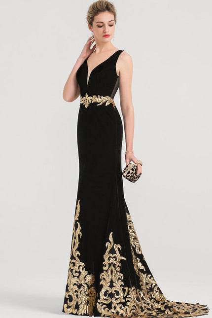 Robe de Soirée Élégance Noire Dorée - gallery 2