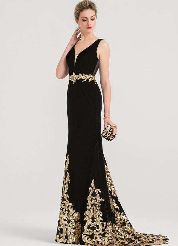 Robe de Soirée Élégance Noire Dorée - gallery 2