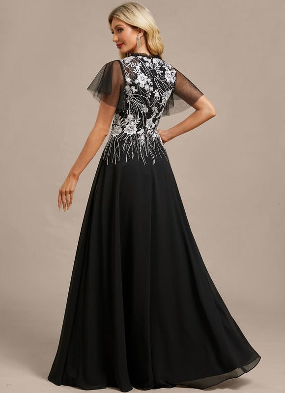 Robe de Soirée Noire Brodée - gallery 5