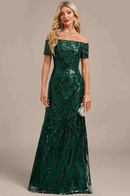 Robe de Soirée Éblouissante Émeraude