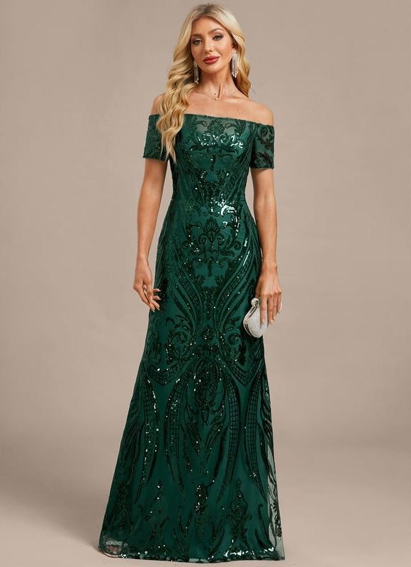 Robe de Soirée Éblouissante Émeraude