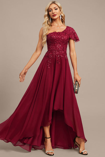 Robe de Soirée Bordeaux Festive