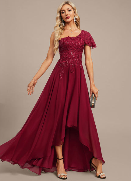 Robe de Soirée Bordeaux Festive