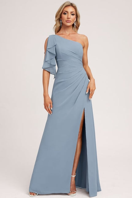 Robe de Soirée Asymétrique Fluide