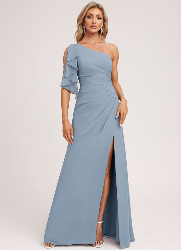 Robe de Soirée Asymétrique Fluide