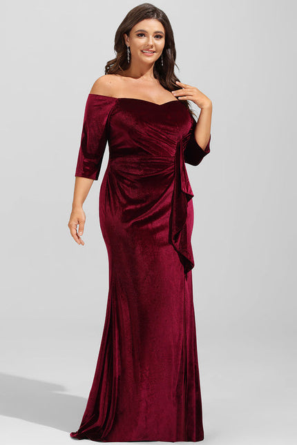 Robe de Soirée Velours Pourpre Élégant - gallery 7