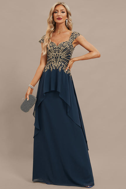 Robe de Soirée Élégance Marine Brodée - gallery 7
