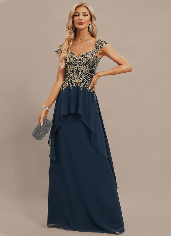 Robe de Soirée Élégance Marine Brodée - gallery 7