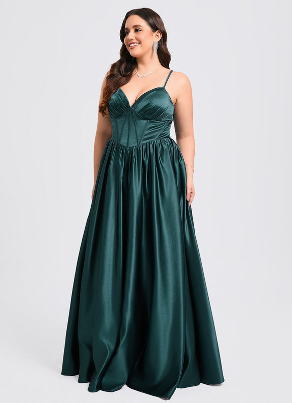 Robe de Soirée Émeraude Satinée - gallery 9