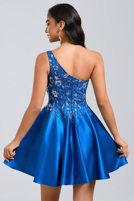 Robe de Soirée Satinée Asymétrique - gallery 5