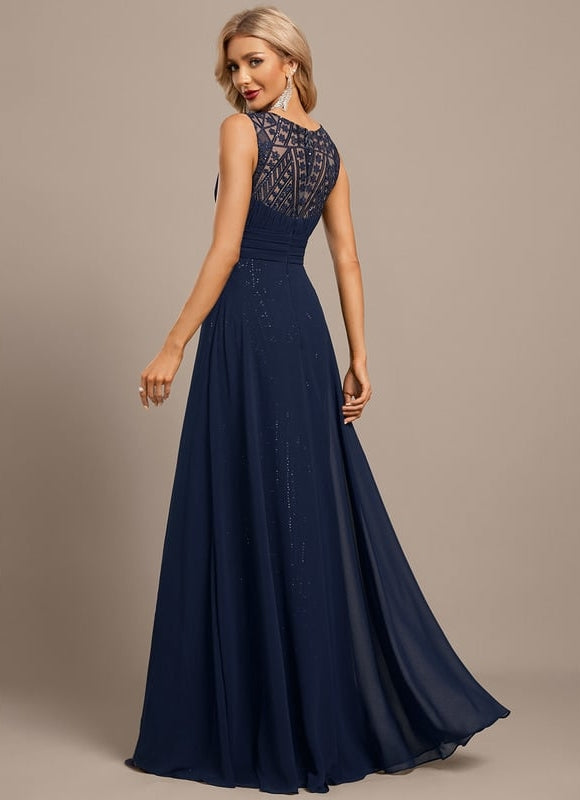 Robe de Soirée Élégance Marine Pailletée - gallery 6