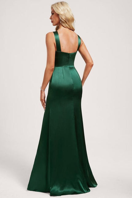 Robe de Soirée Satin Émeraude Chic - gallery 4