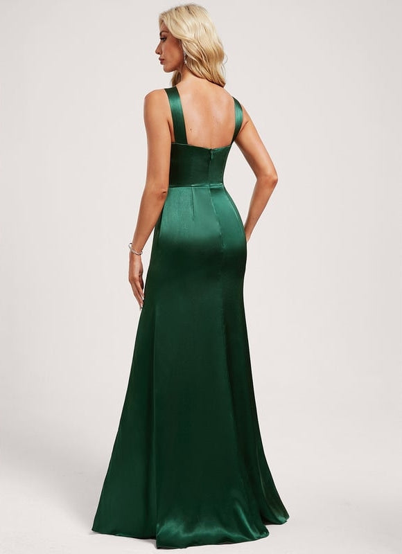 Robe de Soirée Satin Émeraude Chic - gallery 4