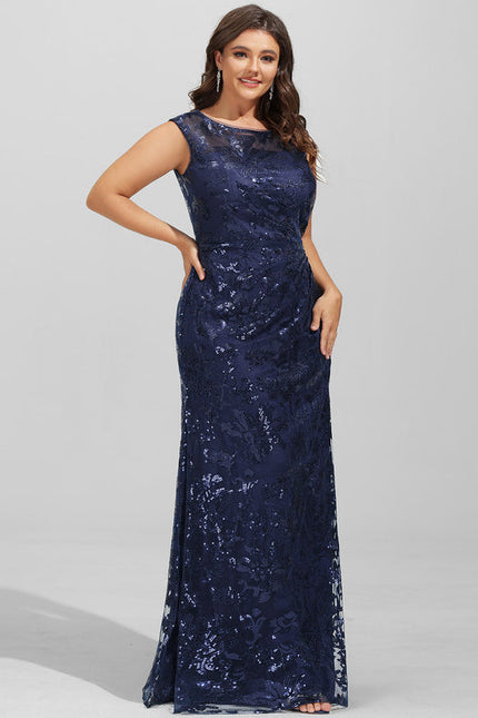 Robe Longue Bleue Pailletée Soirée - gallery 5