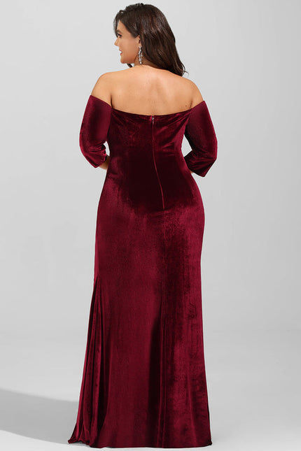 Robe de Soirée Velours Pourpre Élégant - gallery 8
