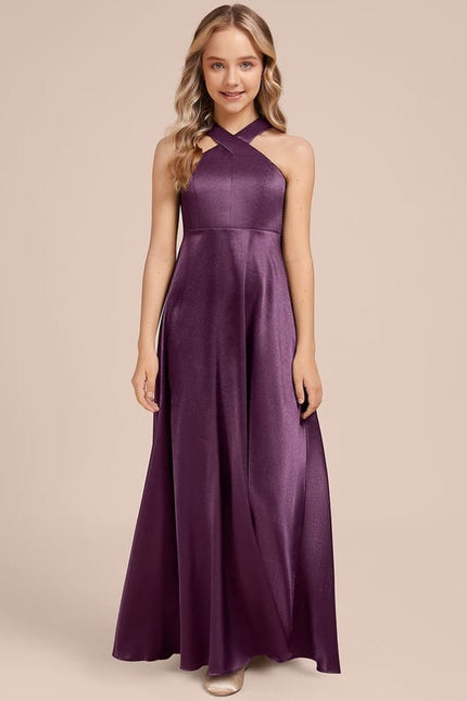 Robe de Soirée Violet Satiné Chic - gallery 2