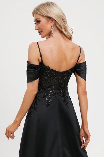Robe de Soirée Noir Satin Glamour - gallery 6