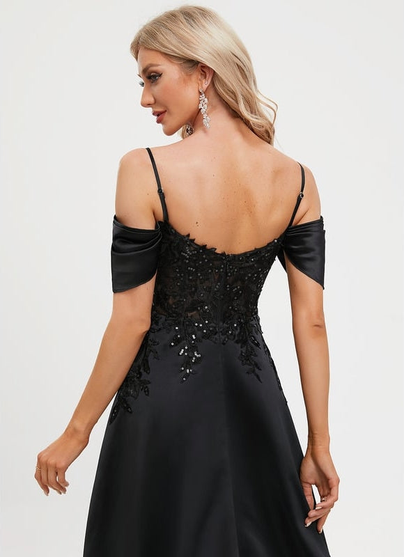 Robe de Soirée Noir Satin Glamour - gallery 6